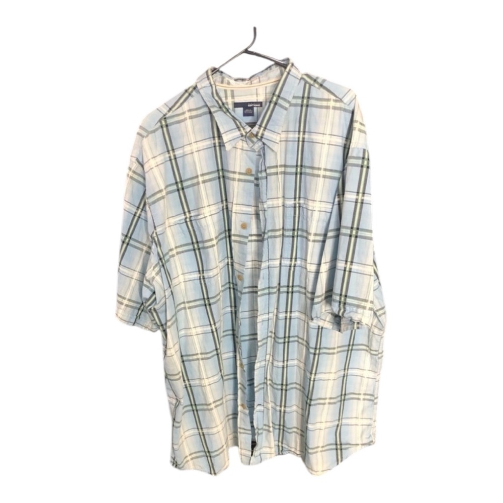 Basic Editions Men’s Plaid Short Sleeve Button Down Shirt Size 3X